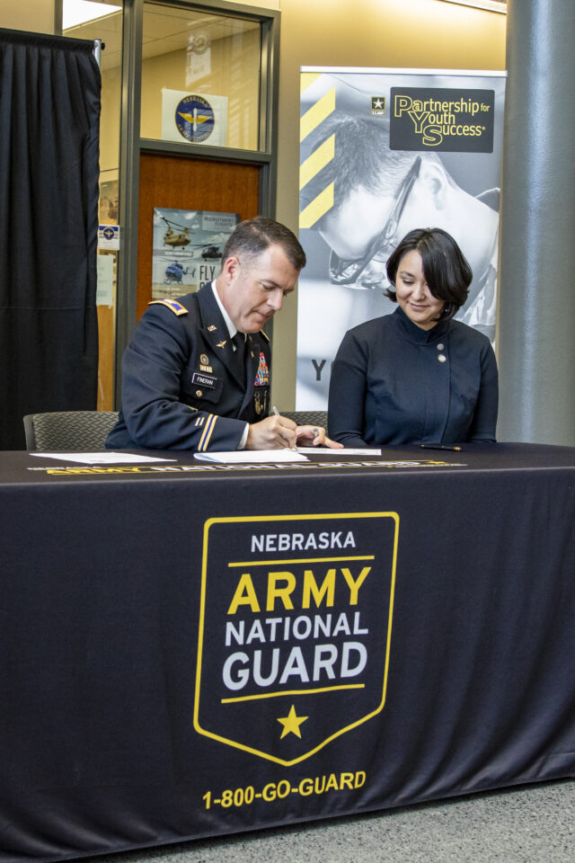 Document signing at Nebraska Army National Guard.